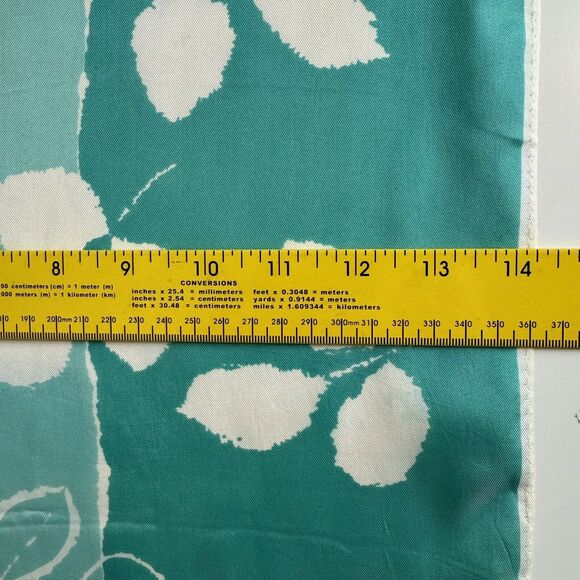 VTG Vera Neumann Teal Acetate Scarf 14x43 in 1960s - Picture 8 of 10